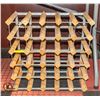 Image 1 : VINTAGE WOOD/METAL WINE RACK- HOLDS 25 BOTTLES