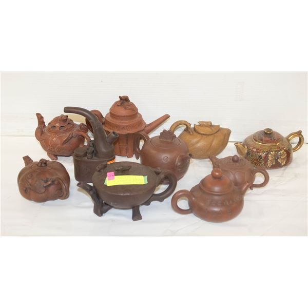 10 PIECE SET CHINESE TEAPOTS