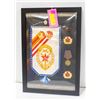 Image 1 : COLLECTION OF SOVIET MILITARY ITEMS IN FRAME