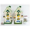 Image 1 : TWO BLUE SKY CLAYWORKS BIRDHOUSES TEALIGHTS