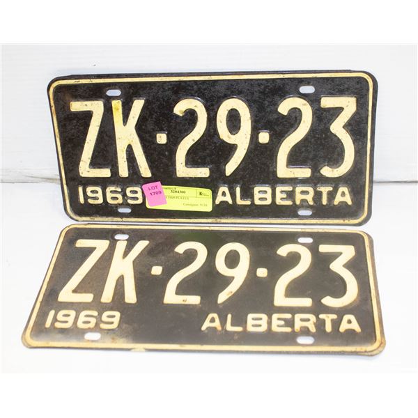 SET OF AB 1969 PLATES