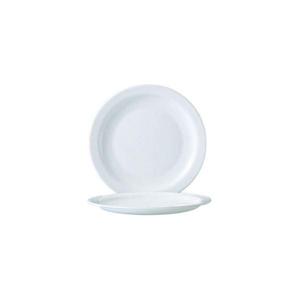 CASE OF 36 ARCOROC SABRE 7" WHITE ROUND PLATES