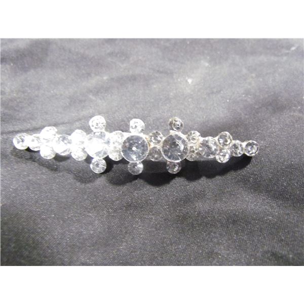 Art Deco Rinestone Diamond Silvertone Brooch