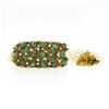 Image 3 : Vintage 18k Gold 7" 14.65 ctw Diamond & Cabochon Emerald 12 Strand Pearl Bracele