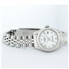 Image 4 : Rolex Ladies Stainless Steel White Dial White Gold Fluted Bezel Wristwatch
