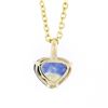 Image 6 : New 14K Gold GIA Zoned Blue & Yellow Heart Sapphire Solitaire Pendant Necklace