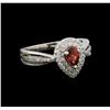 0.50 ctw Diamond and Tourmaline Ring - 14KT White Gold