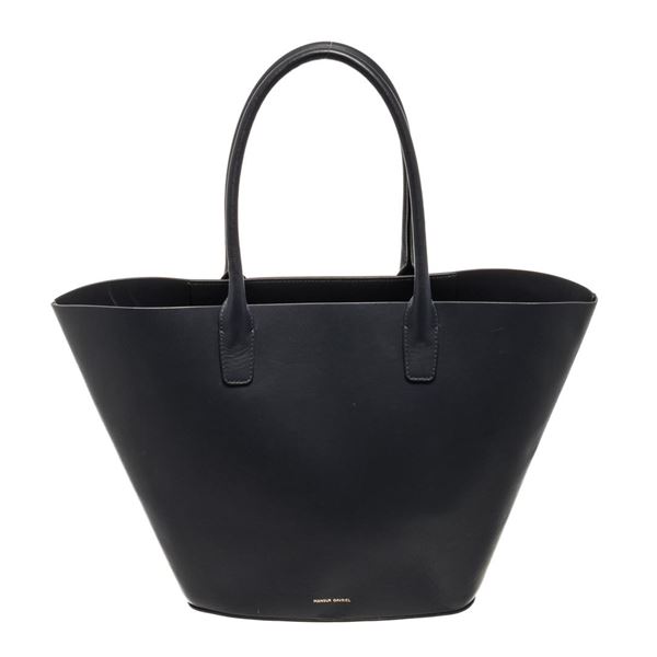 Mansur Gavriel Navy Blue Leather Triangle Handbag