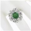 Image 3 : 18k White Gold 5.67 ctw GIA Cushion Tsavorite & Diamond Cocktail Statement Ring
