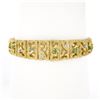Image 1 : 18k Gold 0.46 ctw Diamond Emerald Open Textured Graduated Strap Statement Bracel