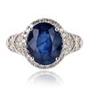 Image 1 : 4.79 ctw Tanzanite and 0.57 ctw Diamond 14K White Gold Ring