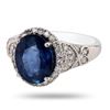 Image 2 : 4.79 ctw Tanzanite and 0.57 ctw Diamond 14K White Gold Ring