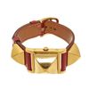 Image 1 : Hermes Red gold-Plated and Leather Medor Quartz 23mm Watch