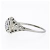 Image 6 : Antique Art Deco 18k Gold 0.26 ctw European Diamond Solitaire Etched Filigree Ri