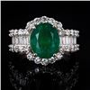 Image 1 : 4.37 ctw Emerald and 2.40 ctw Diamond Platinum Ring