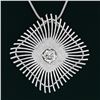 Image 6 : Vintage Handmade 18k White Gold 0.94 ctw Large Open Wire Cushion Pendant Necklac