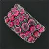 Image 8 : 18k Gold GIA Oval Cabochon Rubellite Tourmaline Black Diamond Wide Cuff Bracelet