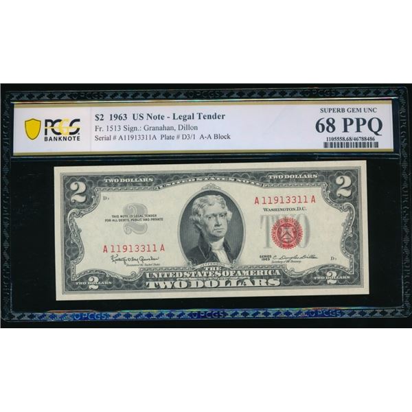 1963 $2 Legal Tender Note PCGS 68PPQ