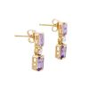 Image 2 : Plated 18KT Yellow Gold 3.02cts Amethyst and Diamond Earrings