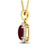 Image 2 : 14KT Yellow Gold 1.50ct Ruby and Diamond Pendant with Chain