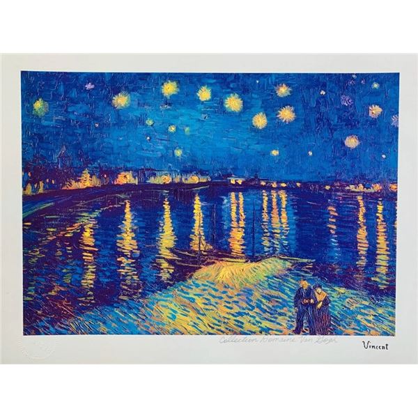 Van Gogh Starlight Over Rhone Estate Signed Reproduction Giclee