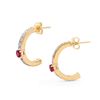 Image 2 : Plated 18KT Yellow Gold 0.50ctw Ruby and Diamond Earrings