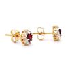 Image 2 : Plated 18KT Yellow Gold 0.65cts Garnet and Diamond Earrings