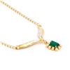 Image 2 : Plated 18KT Yellow Gold 0.80ct Green Agate and Diamond Pendant with Chain