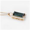 Image 5 : 14KT Yellow Gold 3.99ct Tourmaline and Diamond Pendant with Chain