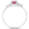 Image 3 : 10KT White Gold 0.64ctw Ruby and White Diamond Ring