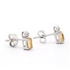 Image 2 : Plated Rhodium 0.82cts Citrine and Diamond Earrings