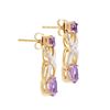 Image 2 : Plated 18KT Yellow Gold 2.72ctw Amethyst and Diamond Earrings