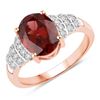 14KT Rose Gold 2.87ctw Rhodolite and White Diamond Ring