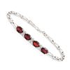 Plated Rhodium 3.35cts Garnet and Diamond Bracelet