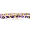 Image 2 : Plated 18KT Yellow Gold 10.00ctw Amethyst Bracelet