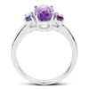 Image 2 : Plated Rhodium 2.42ctw Amethyst Ring