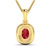 Image 2 : 14KT Yellow Gold 1.5ct Ruby and Diamond Pendant with Chain