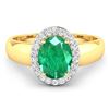 Image 1 : 14KT Yellow Gold 1.53ct Zambian Emerald and Diamond Ring