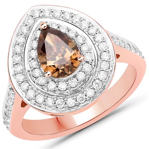 18KT Rose Gold 1.00ct Chocolate Brown Diamond Ring