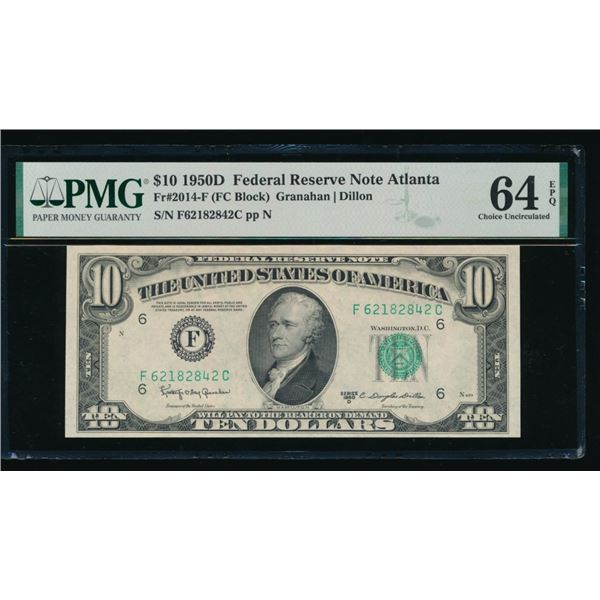 1950D $10 Atlanta FRN PMG 64EPQ