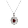 Image 1 : Plated Rhodium 1.26cts Garnet and Diamond Necklace