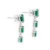 Image 2 : Plated Rhodium 4.05cts Green Agate Earrings