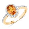 Image 1 : 14KT Yellow Gold 1.66ctw Spessartite Garnet and White Diamond Ring