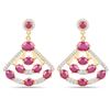 Image 1 : 14KT Yellow Gold 3.50cts Ruby and Diamond Earrings