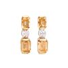 Image 1 : Plated 18KT Yellow Gold 3.02cts Citrine and Diamond Earrings