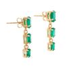 Image 2 : Plated 18KT Yellow Gold 4.00ctw Green Agate Earrings