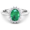 Image 1 : 14KT White Gold 1.53ct Zambian Emerald and Diamond Ring