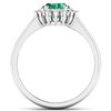Image 4 : 14KT White Gold 1.53ct Zambian Emerald and Diamond Ring