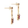 Image 2 : Plated 18KT Yellow Gold 1.93ctw Garnet and Diamond Earrings