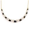 Image 1 : Plated 18KT Yellow Gold 6.18ctw Black Sapphire and Diamond Pendant with Chain